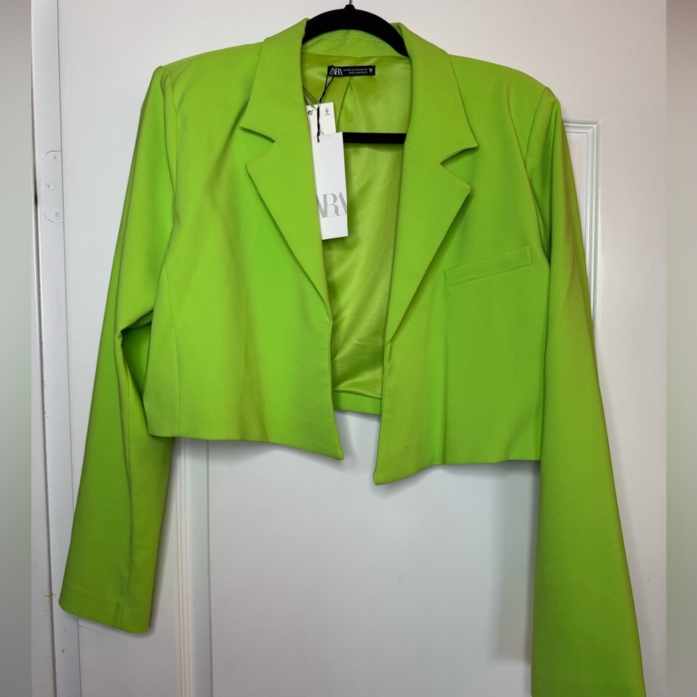 Zara Bright Neon Green Blazer